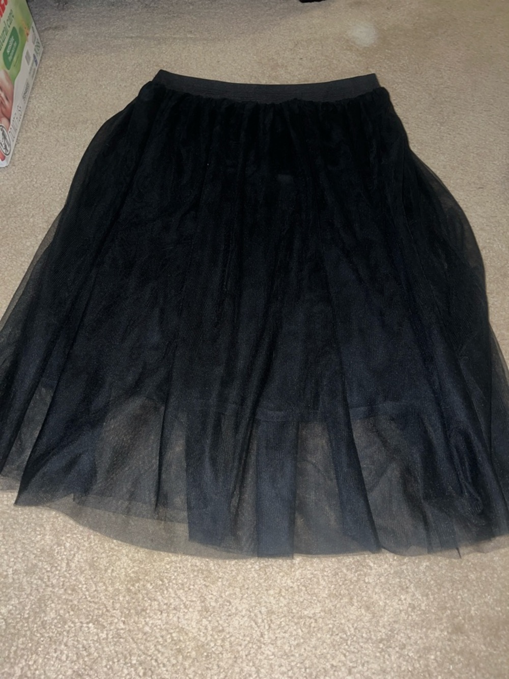 Divided Black Layered Tulle Skater Skirt